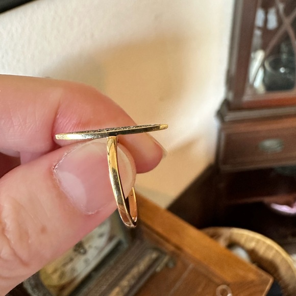 SOLD🥀 14k Solid Gold Diamond Skinny Navette Stacker Ring Size 5.25 ~ Vintage - Picture 5 of 11